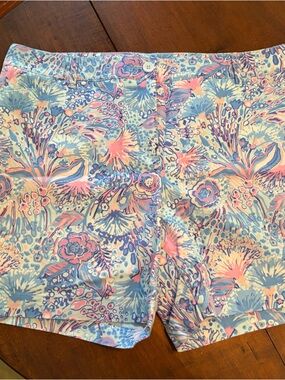 Talbots Printed Women’s Shorts in Pastel Blue & Pink size 16 Petite